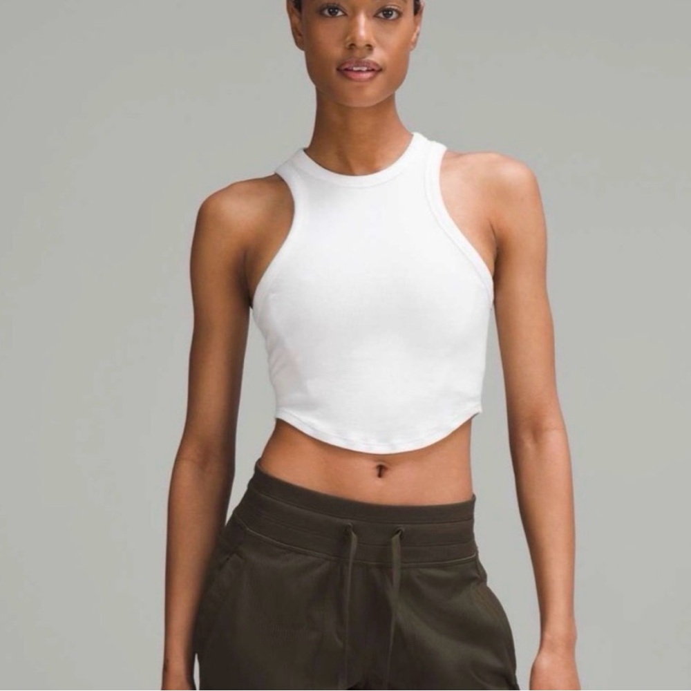 NWT Lululemon Hold Tight Cropped Tank Top White- Size 8